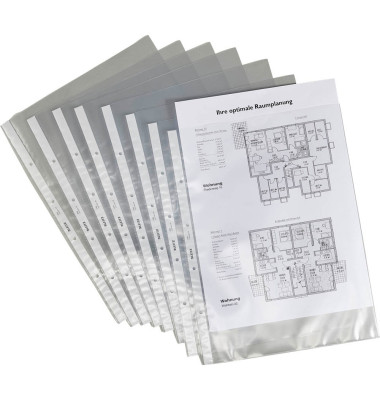 Prospekthüllen 4702-00-00 Standard, A3 transparent genarbt, oben offen, 0,10mm