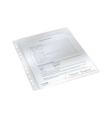 Prospekth&uuml;llen CombiFile 4730-00-02 mit Verschlu&szlig;lasche rechts oben, mit einklappbarem Lochrand, mit Beschriftungsstreifen, A4 g