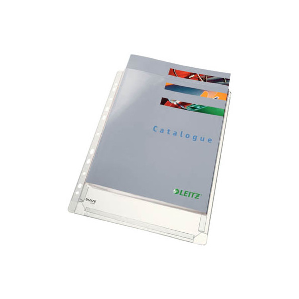 4002432363209 - Prospekthüllen Maxi 4756-30-03 mit Falte mit Einreißschutz A4 transluzent genarbt oben offen 017mm 4002432363209 5 Stück