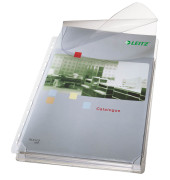 Prospekthüllen Maxi 4757-30-03 mit Falte, A4, transparent genarbt, oben offen mit Klappe, 0,17mm