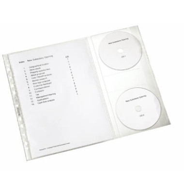 Prospekthüllen 4761-30-03 mit CD-Klappe, A4, transparent genarbt, oben offen, 0,12mm