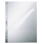 Prospekthüllen 4784-00-03 A4, transparent genarbt, oben & links offen, 0,12mm