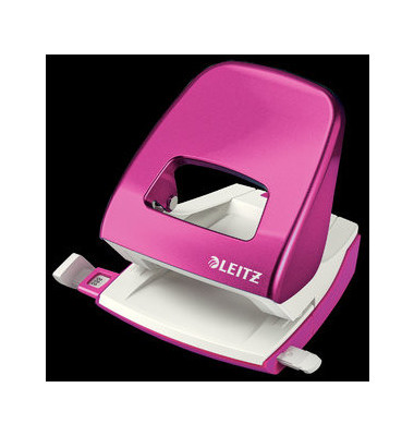 B&uuml;rolocher New NeXXT WOW 5008-20-23, pink-metallic, bis 3mm 30 Blatt, mit Anschlagschiene