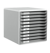 Schubladenbox Formular-Set 5281-00-89 lichtgrau/dunkelgrau 10 Schubladen geschlossen