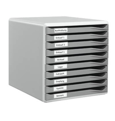 Schubladenbox 5281 Formular-Set lichtgrau/dunkelgrau 10 Schubladen geschlossen Schubladenbox 5281 Formular-Set lichtgrau/dunkelgrau 10 Schubladen geschlossen