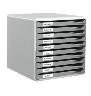 Schubladenbox Formular-Set 5281-00-89 lichtgrau/dunkelgrau 10 Schubladen geschlossen