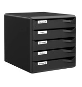 Schubladenbox Post-Set 5293-00-95 schwarz/schwarz 5 Schubladen geschlossen