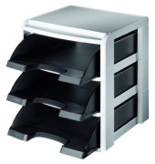 Briefablageset Plus 5327-00-95 A4 / C4 schwarz Kunststoff 3 Körbe