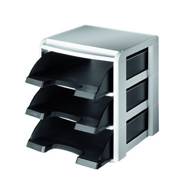 Briefablageset Plus 5327-00-95 A4 / C4 schwarz Kunststoff 3 Körbe Briefablageset Plus 5327-00-95 A4 / C4 schwarz Kunststoff 3 Körbe