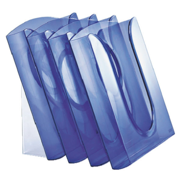 4 Stück Leitz Prospektfach einzeln transp. blau 280x260x44mm Kunstst.