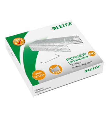 Heftklammern P6 Power Performance 23/15XL, 5579-00-00, Stahldraht verzinkt, Heftleistung 120 Blatt