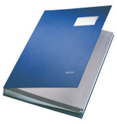 Unterschriftenmappe 5700 5700-00-35, A4 20 F&auml;cher Hartpappe, Kunststoff blau + grau