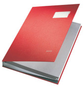 Unterschriftenmappe Unterschritsmappe 5700 5700-00-25, A4 20 F&auml;cher Hartpappe, Kunststoff rot + grau