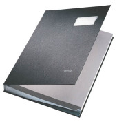 Unterschriftenmappe Unterschriftsmappe 5700 5700-00-95, A4 20 F&auml;cher Hartpappe, Kunststoff schwarz + grau