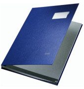 Unterschriftenmappe 5701 A4 Kunststoff blau mit Einsteckschild 10 Fächer