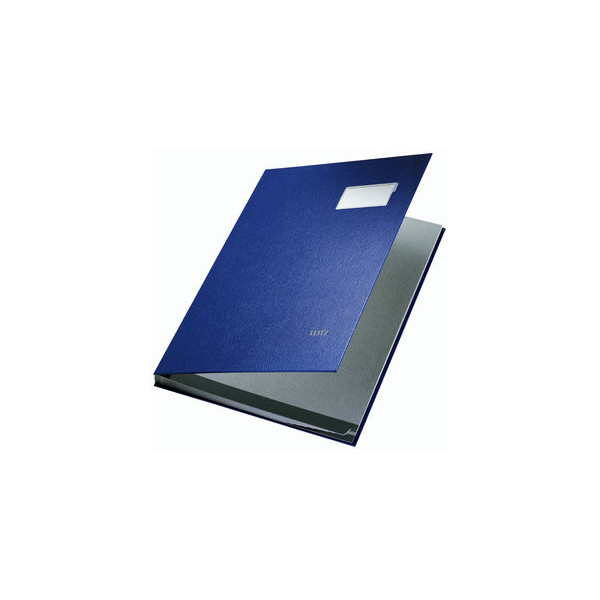 4002432329953 - - Unterschriftenmappe din A4 Graupappe 90 % recycelt blau grau 10 Fächer