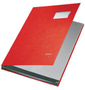 Unterschriftenmappe 5701 A4 Kunststoff rot mit Einsteckschild 10 Fächer