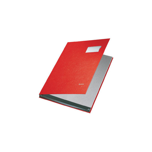 4002432311484 - Unterschriftenmappe 5701 A4 Kunststoff rot mit Einsteckschild 10 Fächer 4002432311484 Leitz