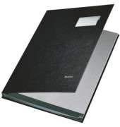 Unterschriftenmappe 5701-00-95, A4 10 F&auml;cher PP-kaschierter Graupappe (RC) schwarz + grau