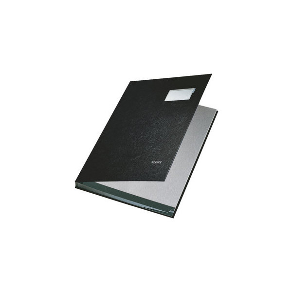 4002432311491 - - Unterschriftenmappe din A4 Graupappe 90 % recycelt schwarz grau 10 Fächer