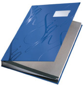 Unterschriftenmappe Design 5745 A4 Kunststoff blau mit Einsteckschild 18 Fächer