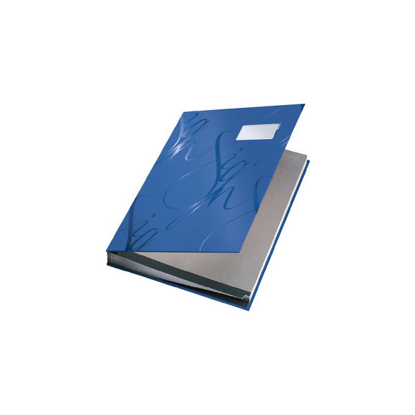 4002432399079 - Unterschriftenmappe Design 5745 A4 Kunststoff blau mit Einsteckschild 18 Fächer 4002432399079 Leitz