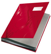 Unterschriftenmappe 5745-00-25, A4 18 F&auml;cher Graupappe rot + grau