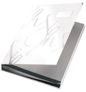 Unterschriftenmappe Design 5745 A4 Kunststoff weiß mit Einsteckschild 18 Fächer