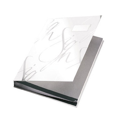 Unterschriftenmappe Design 5745 A4 Kunststoff weiß mit Einsteckschild 18 Fächer Unterschriftenmappe Design 5745 A4 Kunststoff weiß mit Einsteckschild 18 Fächer