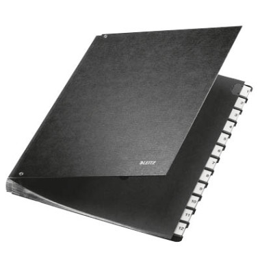 Pultordner 5812 A4 1-12 schwarz 12-teilig