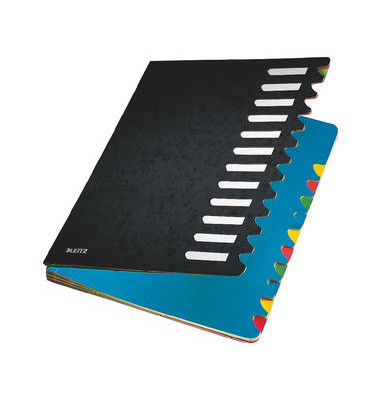 Ordnungsmappe Deskorganizer Color 5912-00-95, 12-teilig blanko, schwarz, Din A4, 12 F&auml;cher