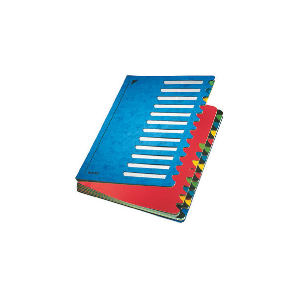 4002432341078 - Leitz - Ordnungsmappe Deskorganizer Color din A4 350g m² Karton marmoriert Farbe blau Farbe des Fächerblocks mehrfarbig 24 Fächer