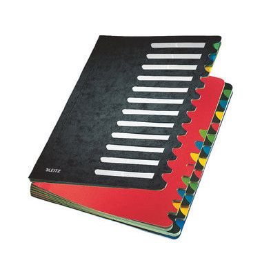 Ordnungsmappe Deskorganizer Color 5914-00-95, 24-teilig blanko, schwarz, Din A4, 24 F&auml;cher
