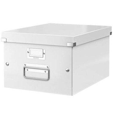 Leitz Aufbewahrungsbox Click & Store WOW 6044-00-01, 16,7 Liter mit Deckel,  für A4, außen 369x281x200mm, Karton weiß - Bürobedarf Thüringen