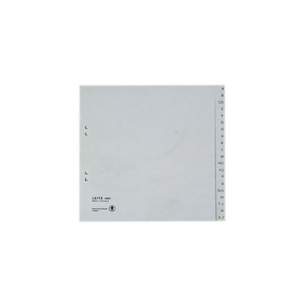 Leitz Kartonregister 6095-00-85, A bis Z, A4 halbe Höhe, 100 g/m², graue Taben, 20-teilig 4002432328789 Leitz