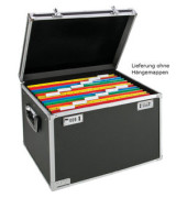 H&auml;ngeregister-Box 6714-00-95, schwarz/chrom, f&uuml;r 30 Mappen A4, mit Deckel