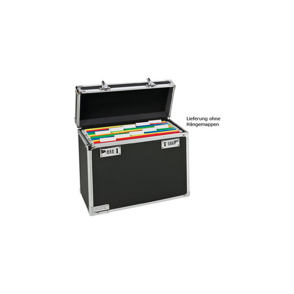4002432364817 - Hängemappenbox din A4 15 Hängemappen Holz kunststoffbeschichtet schwarz chrom max Anzahl der Hängemappen 15 Hängemap - Leitz