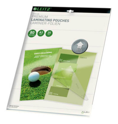 Laminierfolien iLAM Premium UDT 7486-00-00, A3, 303x426mm, 80mic x2, glänzend
