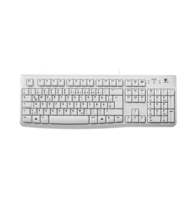 PC-Tastatur K120, mit Kabel (USB), leise, weiß