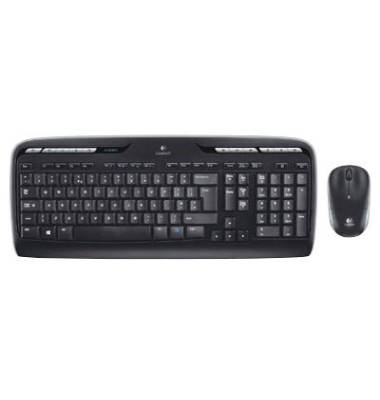 Tastatur-Maus-Set MK330, kabellos (USB-Funk), flach, leise, Sondertasten, schwarz Tastatur-Maus-Set MK330, kabellos (USB-Funk), flach, leise, Sondertasten, schwarz