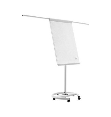 Flipchart mobil de Luxe, 12270F13, 68x106,5cm, lichtgrau, mit Rollen, mit 2 Seitenarmen