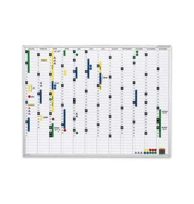Jahres&uuml;bersicht magnetisch wei&szlig; 1200x900mm