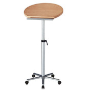 Stehpult, höhenverstellbar 75-120cm (H), 61x51cm (BxT), halbrund, buche / silber