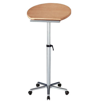 Stehpult, höhenverstellbar 75-120cm (H), halbrund, buche / silber