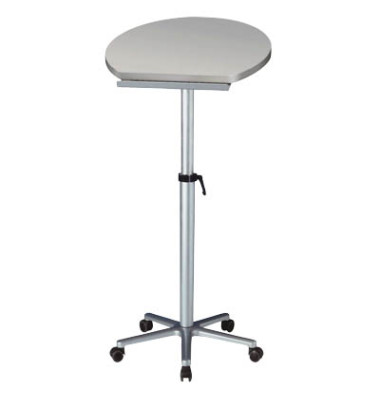 Stehpult Leather, höhenverstellbar 75-120cm (H), 61x51cm (BxT), halbrund, grau / silber/grau