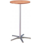 Stehtisch 109cm (H), Ø 60cm (BxT), rund, buche / silber