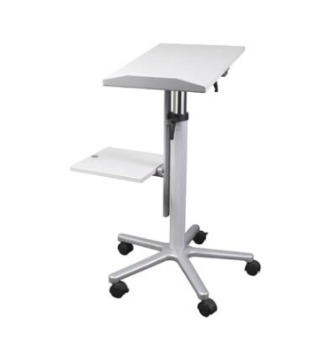 Beamertisch m.3-fach Steckdose grau neigbar Beamertisch m.3-fach Steckdose grau neigbar