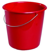 Eimer 10 Liter rot Kunststoff mit Metallbügel