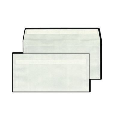 Briefumschlag 210011, Din Lang, ohne Fenster, haftklebend, 80g, transparent
