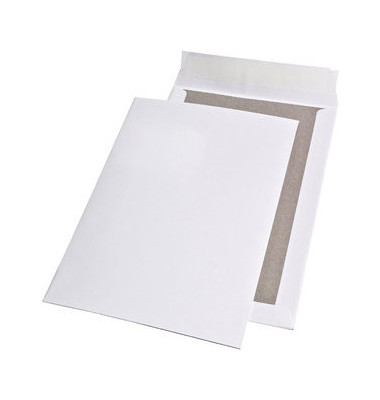Versandtaschen 30002357 mit Papprückwand, C4, ohne Fenster, haftklebend, 120g, weiß